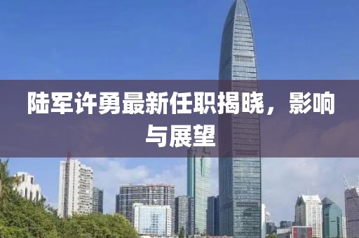 陸軍許勇最新任職揭曉，影響與展望