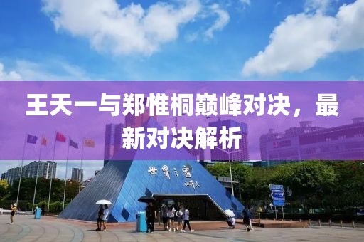 王天一與鄭惟桐巔峰對(duì)決，最新對(duì)決解析
