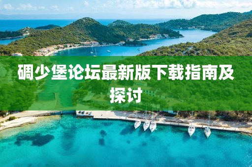 碉少堡論壇最新版下載指南及探討
