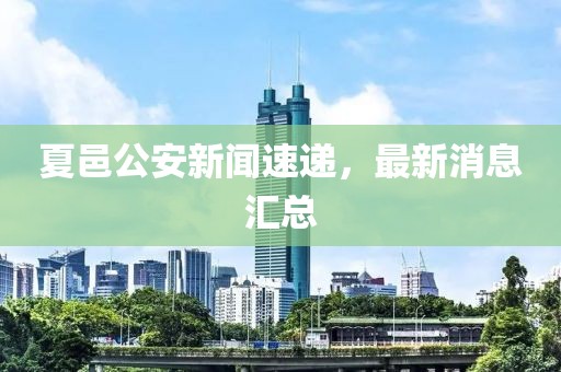 夏邑公安新聞速遞，最新消息匯總