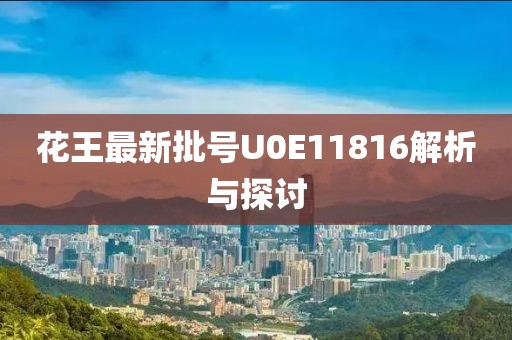 花王最新批號U0E11816解析與探討