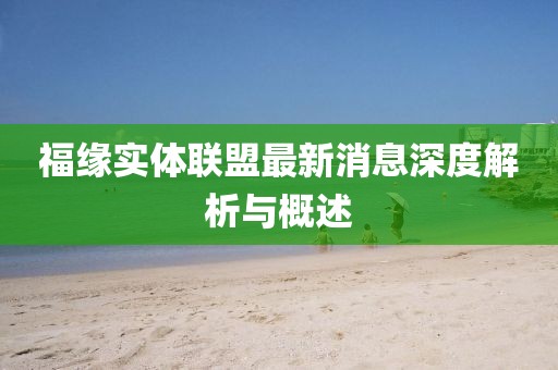 福緣實體聯(lián)盟最新消息深度解析與概述