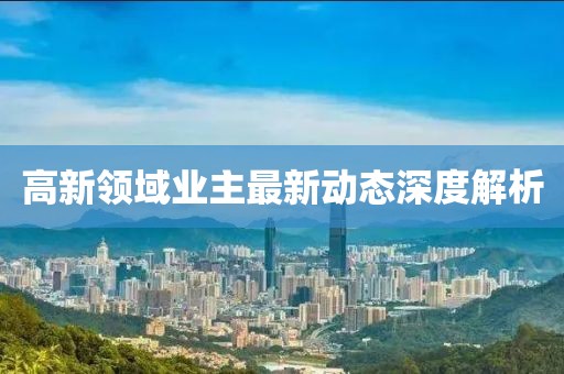 高新領(lǐng)域業(yè)主最新動態(tài)深度解析