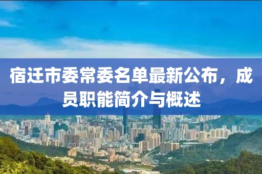 宿遷市委常委名單最新公布，成員職能簡介與概述