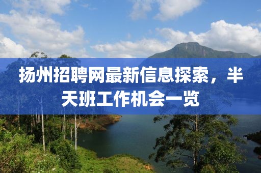 揚(yáng)州招聘網(wǎng)最新信息探索，半天班工作機(jī)會(huì)一覽