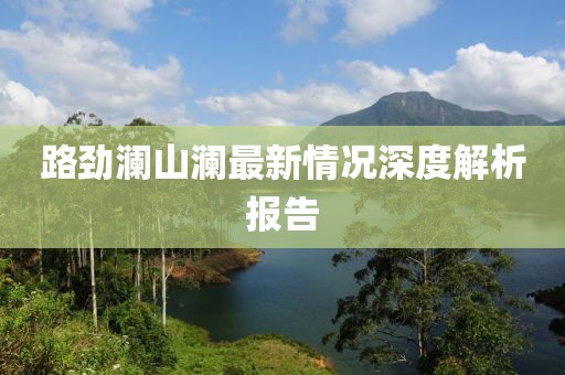 路勁瀾山瀾最新情況深度解析報(bào)告