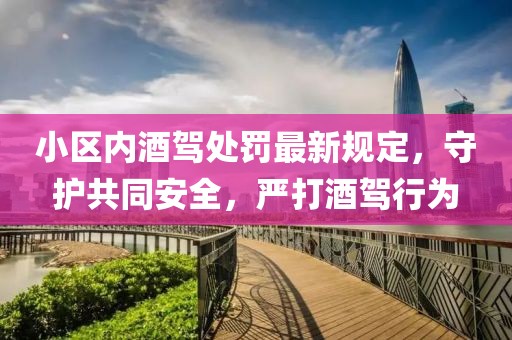 小區(qū)內(nèi)酒駕處罰最新規(guī)定，守護共同安全，嚴打酒駕行為