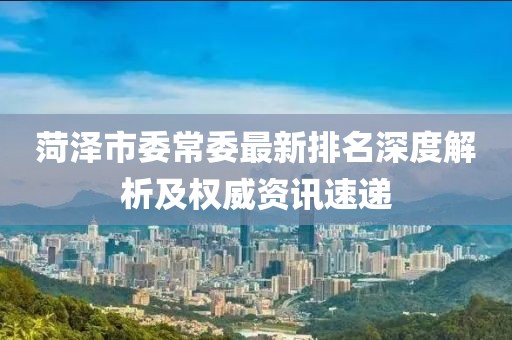 菏澤市委常委最新排名深度解析及權(quán)威資訊速遞