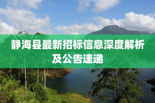 靜?？h最新招標(biāo)信息深度解析及公告速遞
