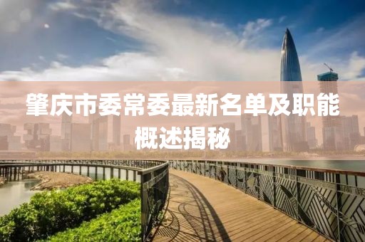 肇慶市委常委最新名單及職能概述揭秘
