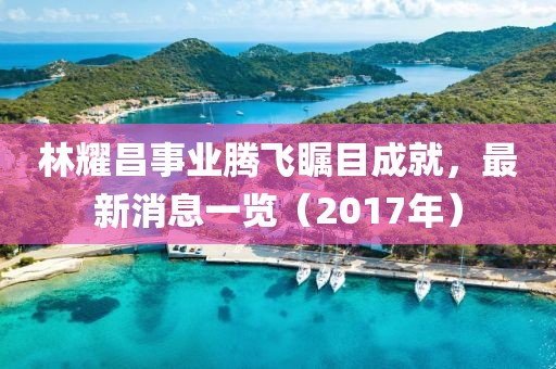 林耀昌事業(yè)騰飛矚目成就，最新消息一覽（2017年）
