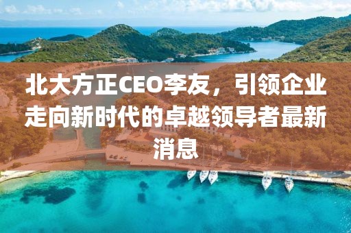 北大方正CEO李友，引領(lǐng)企業(yè)走向新時代的卓越領(lǐng)導(dǎo)者最新消息
