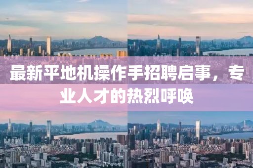 最新平地機(jī)操作手招聘啟事，專(zhuān)業(yè)人才的熱烈呼喚