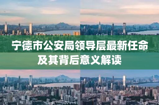 寧德市公安局領(lǐng)導(dǎo)層最新任命及其背后意義解讀