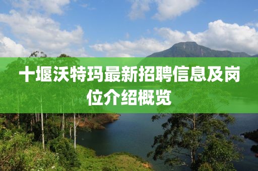 十堰沃特瑪最新招聘信息及崗位介紹概覽