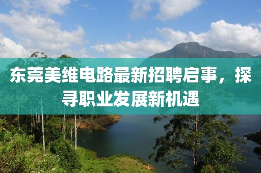 東莞美維電路最新招聘啟事，探尋職業(yè)發(fā)展新機遇