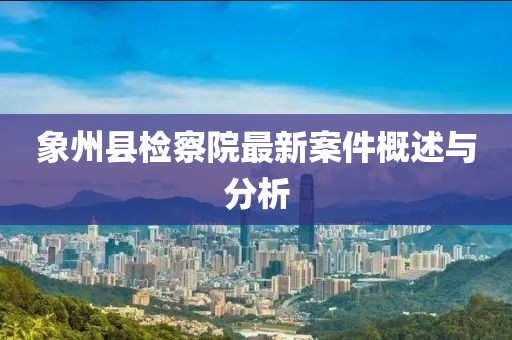 象州縣檢察院最新案件概述與分析