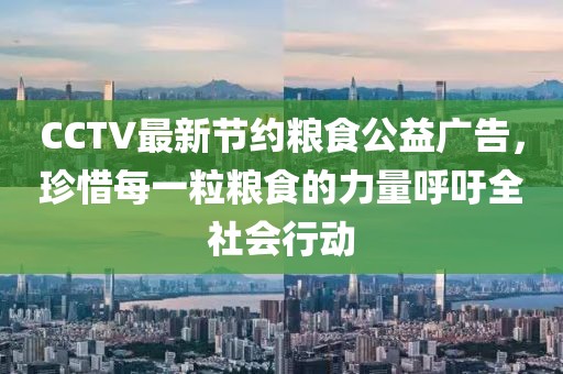 CCTV最新節(jié)約糧食公益廣告，珍惜每一粒糧食的力量呼吁全社會(huì)行動(dòng)