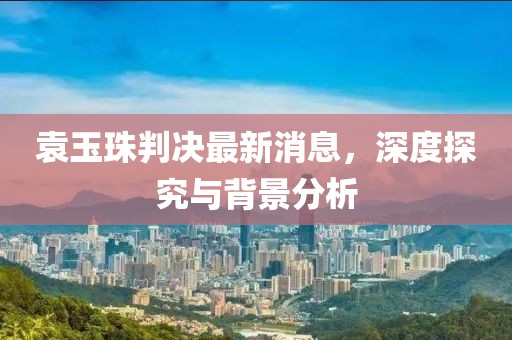 袁玉珠判決最新消息，深度探究與背景分析