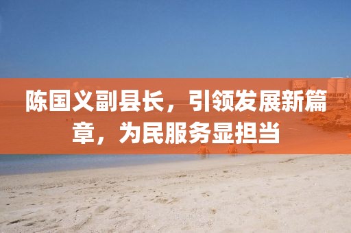陳國義副縣長，引領(lǐng)發(fā)展新篇章，為民服務(wù)顯擔(dān)當(dāng)