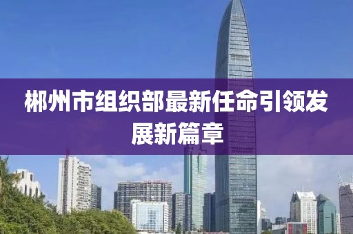 郴州市組織部最新任命引領(lǐng)發(fā)展新篇章