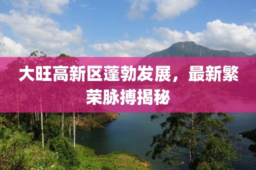 大旺高新區(qū)蓬勃發(fā)展，最新繁榮脈搏揭秘