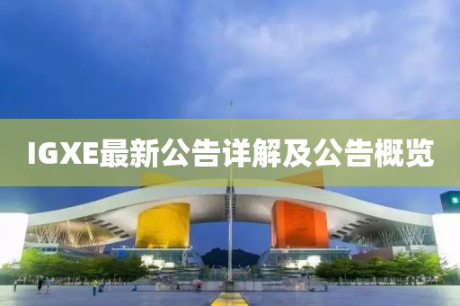 IGXE最新公告詳解及公告概覽