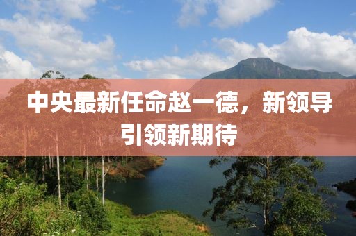中央最新任命趙一德，新領(lǐng)導(dǎo)引領(lǐng)新期待