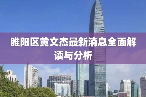 睢陽(yáng)區(qū)黃文杰最新消息全面解讀與分析