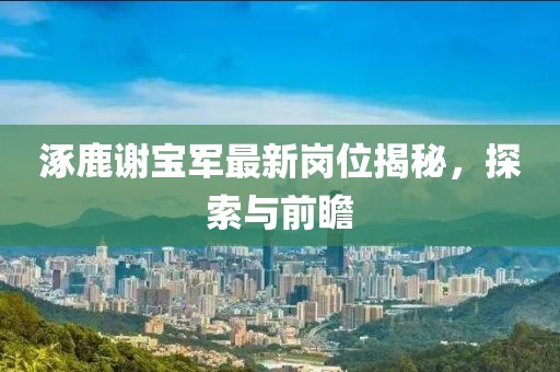 涿鹿謝寶軍最新崗位揭秘，探索與前瞻