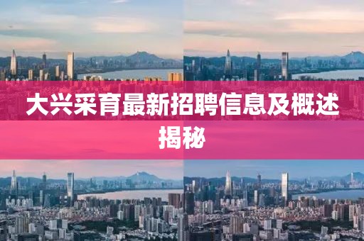 大興采育最新招聘信息及概述揭秘