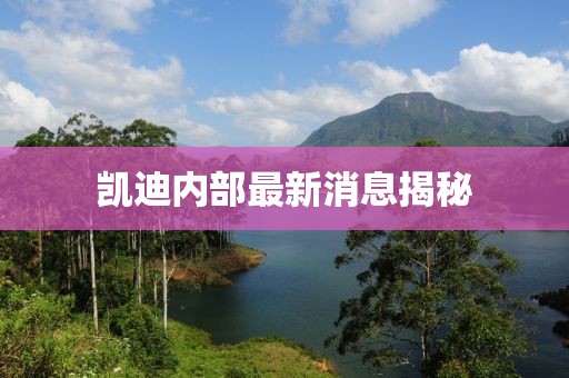 凱迪內(nèi)部最新消息揭秘