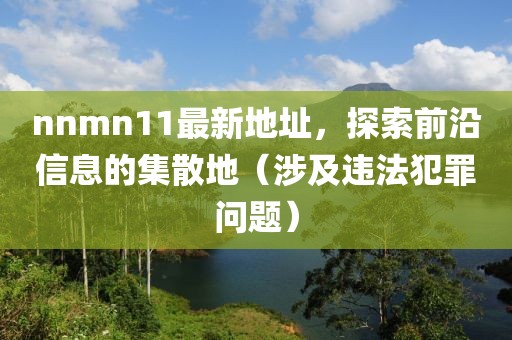 nnmn11最新地址，探索前沿信息的集散地（涉及違法犯罪問題）
