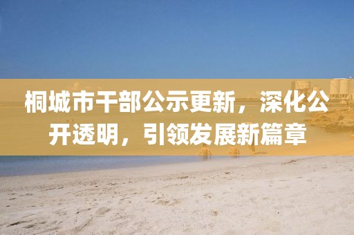 桐城市干部公示更新，深化公開透明，引領(lǐng)發(fā)展新篇章