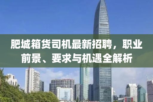 肥城箱貨司機(jī)最新招聘，職業(yè)前景、要求與機(jī)遇全解析