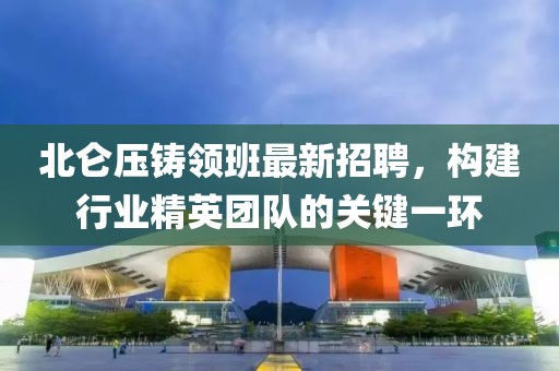 北侖壓鑄領(lǐng)班最新招聘，構(gòu)建行業(yè)精英團(tuán)隊(duì)的關(guān)鍵一環(huán)