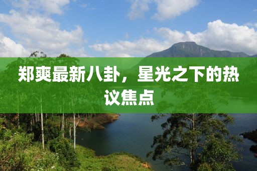 鄭爽最新八卦，星光之下的熱議焦點
