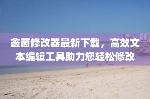 鑫茵修改器最新下載，高效文本編輯工具助力您輕松修改