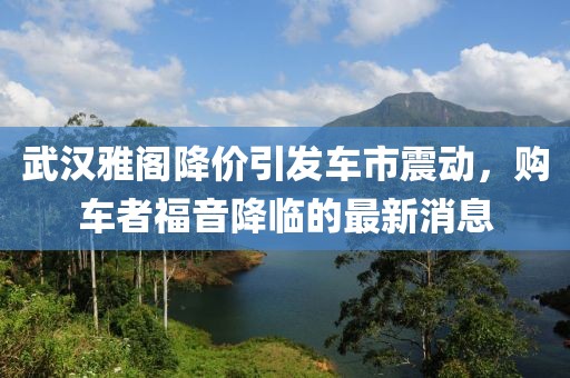 武漢雅閣降價(jià)引發(fā)車市震動(dòng)，購車者福音降臨的最新消息