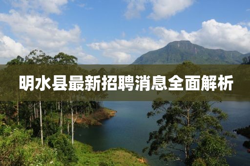明水縣最新招聘消息全面解析