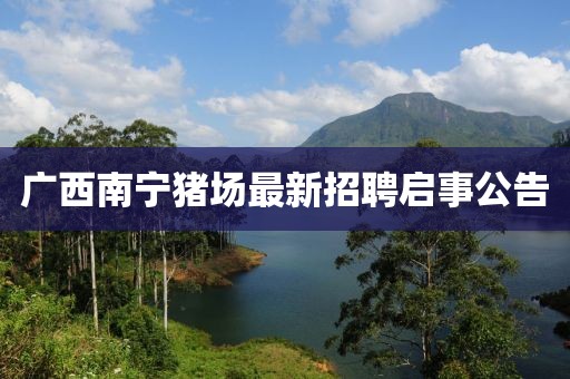 廣西南寧豬場(chǎng)最新招聘啟事公告