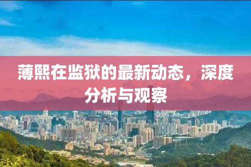 薄熙在監(jiān)獄的最新動(dòng)態(tài)，深度分析與觀察