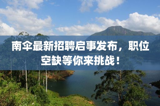 南傘最新招聘啟事發(fā)布，職位空缺等你來挑戰(zhàn)！