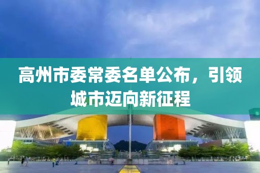 高州市委常委名單公布，引領(lǐng)城市邁向新征程