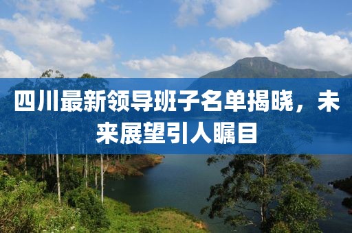 四川最新領(lǐng)導(dǎo)班子名單揭曉，未來展望引人矚目